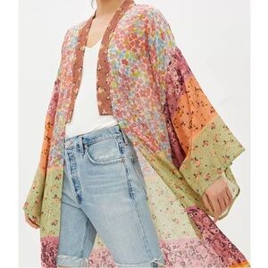 Anthropologie Bl^nk London Sheer Floral Kimono Size OS multi color